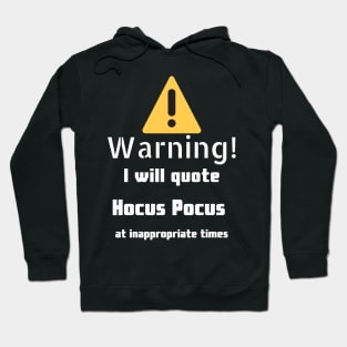 Warning I will quote Hocus Pocus at inappropriate times Hoodie